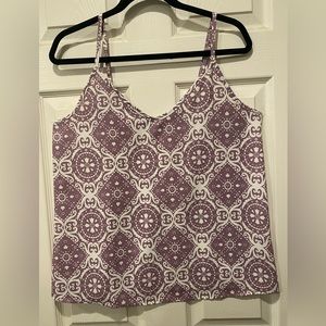 NWT White/lavender handkerchief print camisole